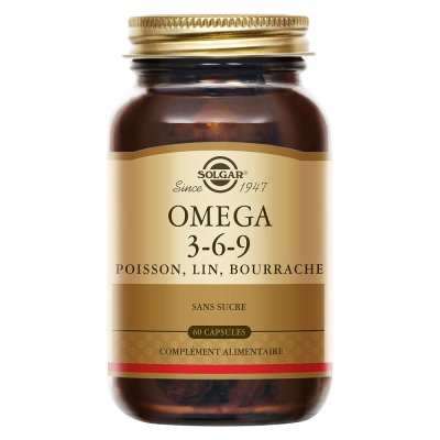 SOLGAR  Omega 3-6-9 poisson lin bourrache 60 Softgels