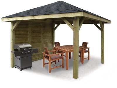 SOLID  Abri de Jardin Maisonnette Chalet Kiosk Combination 347x347