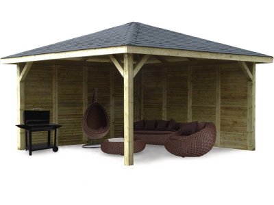 SOLID  Abri de Jardin Maisonnette Chalet Kiosk Combination 437x437