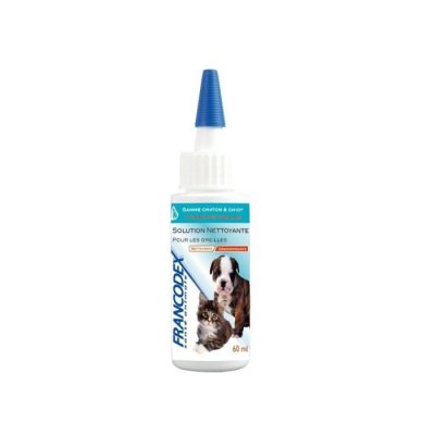 FRANCODEX Solution Nettoyante Pour Oreilles Chiot Et Chaton - 60 Ml