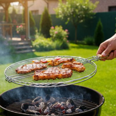 SOMAGIC  - Grille double pour barbecue &oslash; 37 cm Argent