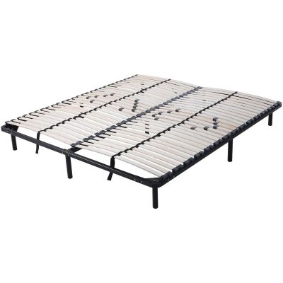 CADENTRO Sommier &agrave; lattes 140x200 cm avec 9 pieds - Fermet&eacute; r&eacute;glable