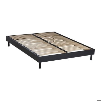 MAISON AUBERTIN Sommier &agrave; lattes en kit- bois - couleur noire 180x200 cm 1SOMNOI180200