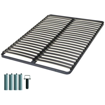 EBAC LITERIE Sommier &agrave; lattes + pieds 140x190 C221 - 40 lattes bois - Fabrication fran&ccedil;aise
