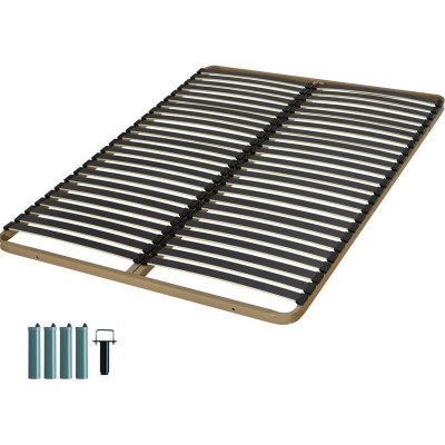 EBAC LITERIE Sommier &agrave; lattes + pieds 140x190 c224 - 48 lattes bois - fabrication fran&ccedil;aise
