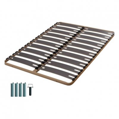 EBAC LITERIE Sommier &agrave; lattes + pieds 140x190 C310 - 20 lattes bois - Fabrication fran&ccedil;aise
