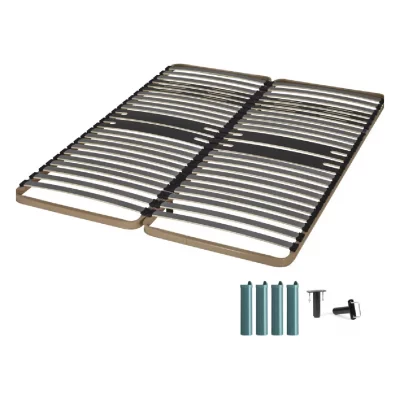 EBAC Sommier &agrave; lattes + pieds 2x80x200 C322 - 46 lattes bois - Fabrication fran&ccedil;aise