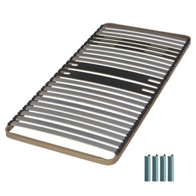 EBAC LITERIE Sommier &agrave; lattes + pieds 90x190 C322 - 22 lattes bois - Fabrication fran&ccedil;aise