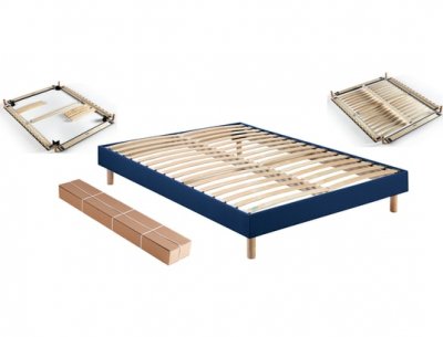 MERINOS Sommier d&eacute;montable  Self Kit - Chin&eacute; Bleu Nuit 140x190