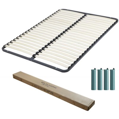 EBAC LITERIE Sommier d&eacute;montable + pieds 140x190 22 lattes - 44 lattes bois - fabrication fran&ccedil;aise