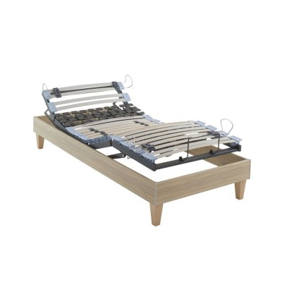 SOMEO Sommier &eacute;lectrique  tpr 50 d&eacute;cor ch&ecirc;ne clair 90x190