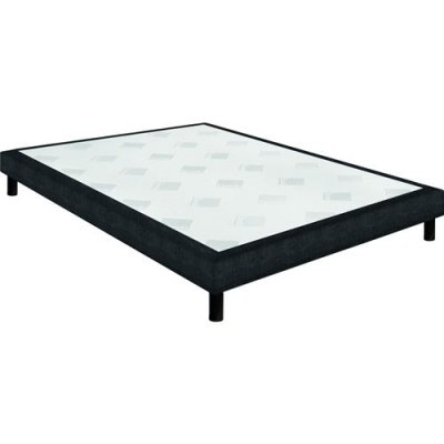 EPEDA Sommier  confort ferme deco nature 90x200 chin&eacute; gris