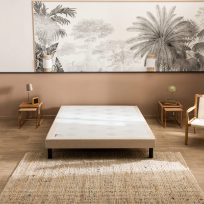 EPEDA Sommier  Nature Ferme - Chenill&eacute; Lin 160x200 avec 2 sommiers