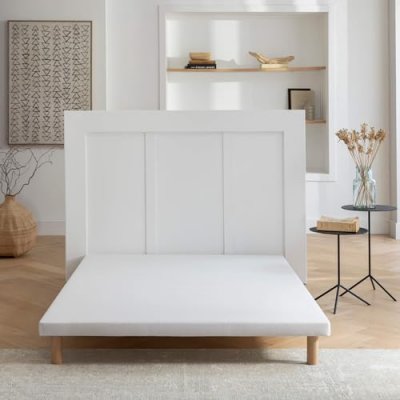 SOMEO Sommier extra plat tapissier 7 cm  90x200 - Blanc