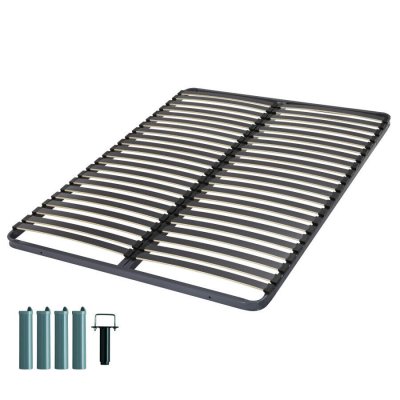 EBAC LITERIE Sommier + jeu de pieds 140x190 Artemis 2x21 lattes