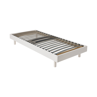 CAMIF Sommier + jeu de pieds 90x190 decokit 18 lattes blanc