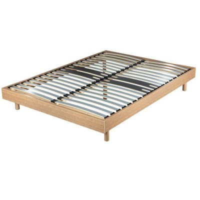 TERRE DE NUIT Sommier kit d&eacute;cor ch&ecirc;ne oak zone lombaire renforc&eacute;e 140x190