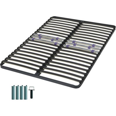 EBAC LITERIE Sommier + pieds 140x190 2x20 lattes C223 50 x 8 mm Gris