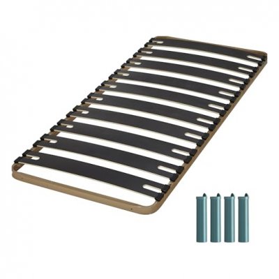 EBAC LITERIE Sommier + pieds 90x190 10 lattes C310 50 x 8 mm Marron