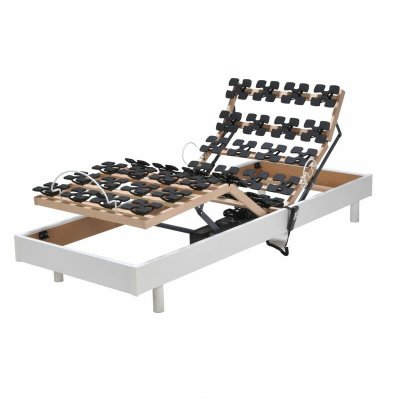 LE QUAI DES AFFAIRES Sommier relaxation &eacute;lectrique flexpalace 80x200 / blanc