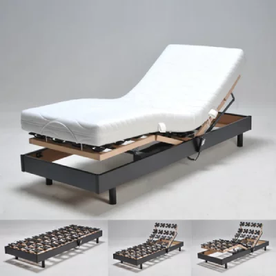 VENTE UNIQUE Sommier relaxation &eacute;lectrique flexpalace 80x200 / noir