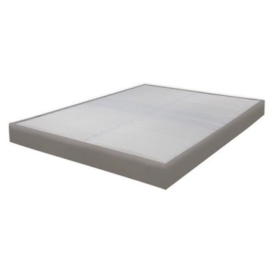 EBAC LITERIE Sommier tapissier 120x190 Omega simili taupe 2x18 lattes