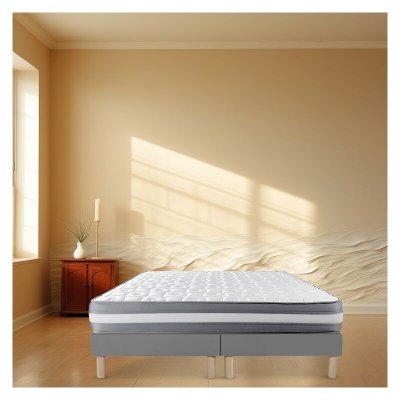 BYSOMMIFLEX Sommier tapissier 140x200cm (70x200x2) fabrication francaise + pieds offert