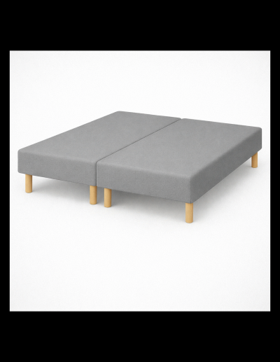 SOMMIFLEX Sommier tapissier 140x200cm gris pieds fran&ccedil;aise