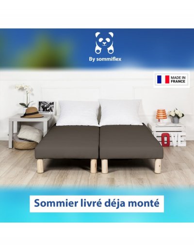 SOMMIFLEX Sommier tapissier 160x200cm (80x200x2) marron