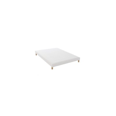 IDLITERIE Sommier tapissier a lattes blanc + pieds - made in france - 160x200cm
