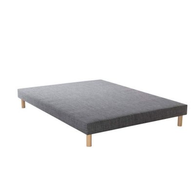 SOMEO Sommier tapissier d&eacute;co gris orage 13 cm -  140x190