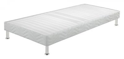 EBAC LITERIE Sommier tapissier + jeu de pieds 70x190 Omega blanc 18 lattes
