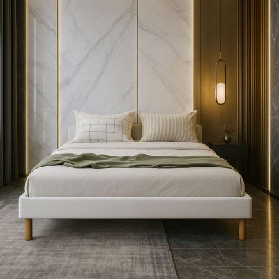 KING OF DREAMS Sommier Tapissier  - 140x190 - 2 x 13 Lattes - Pieds en 18 cm