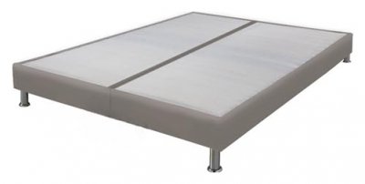 EBAC LITERIE Sommier tapissier+pieds Omega simili taupe