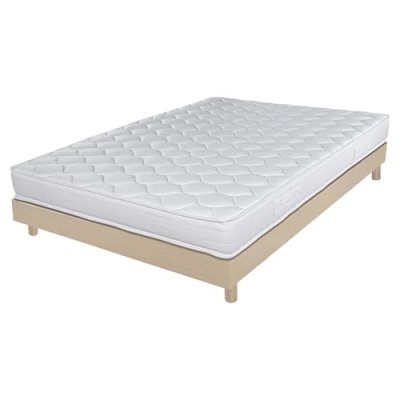 EBAC LITERIE Sommier tissu+Matelas DecoKit Ch&ecirc;ne clair