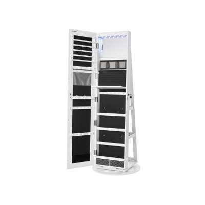 SONGMICS Armoire &agrave; bijoux miroir blanc