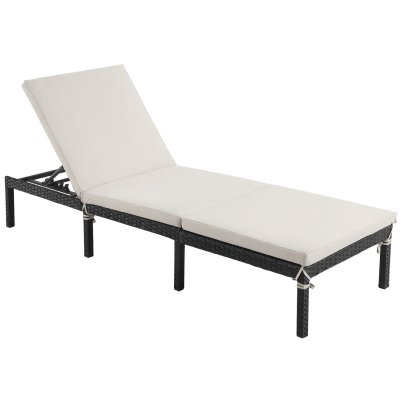SONGMICS  Bain de soleil avec matelas, Beige