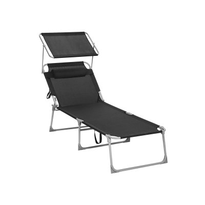 SONGMICS  Bain de soleil pliable, Noir