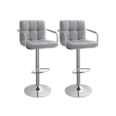 Songmics Lot de 2 Tabourets de Bar Haut Chaise de Bar Gris LJB93G