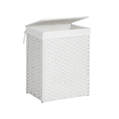 SONGMICS  Panier &agrave; linge avec poign&eacute;e, Blanc