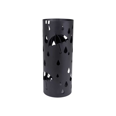 SONGMICS  Porte-parapluies en m&eacute;tal rond, Noir