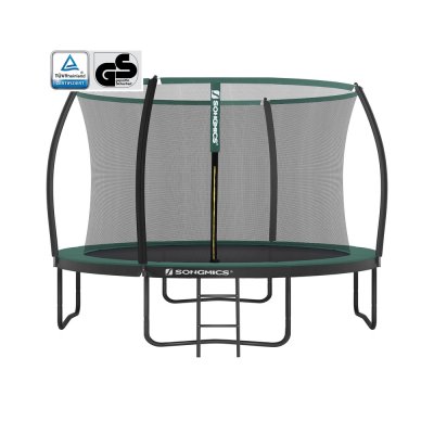 SONGMICS  Trampoline ext&eacute;rieur avec &eacute;chelle, Vert / &Oslash; 366 cm