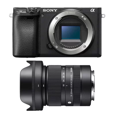 SONY  appareil photo hybride alpha 6400 + sigma objectif 18-50mm f/2.8 dc dn contemporary 