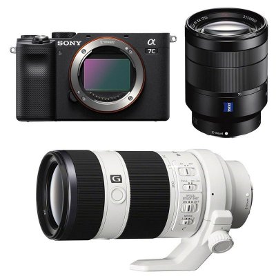 SONY  appareil photo hybride alpha 7c noir + fe 24-70 f/4 + fe 70-200 f/4 