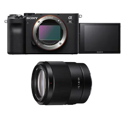 SONY  appareil photo hybride alpha 7c noir + fe 35mm f/1.8 