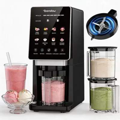 GENERIQUE Sorbeti&egrave;re TEENDOW 10-en-1 8 programmes 200W 1,5L Noir