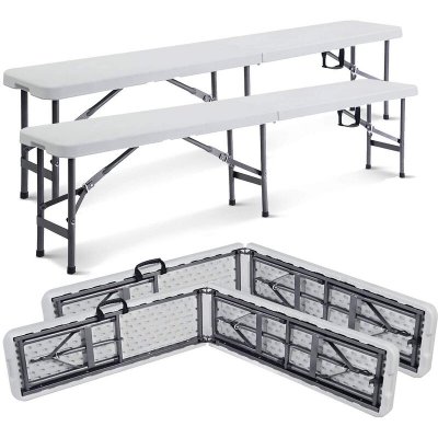 STORADDICT Sotech Banc en Plastique Robuste, 183 x 43 x 30 cm, Blanc