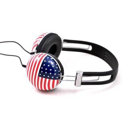 SOUNDLAB  A081B - Casque St&eacute;r&eacute;o Drapeau Etats-Unis 