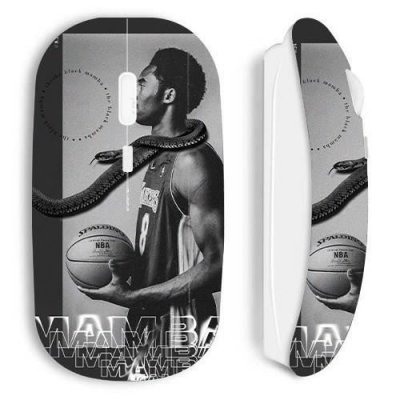MANIACASE Souris blanche sans fil , Kobe Bryant NBA black mamba mentality 