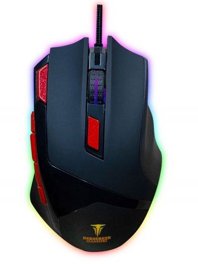 ALPHA OMEGA PLAYERS Souris de gaming Berserker Gaming V1 filaire optique &eacute;clair&eacute;, port USB noir 